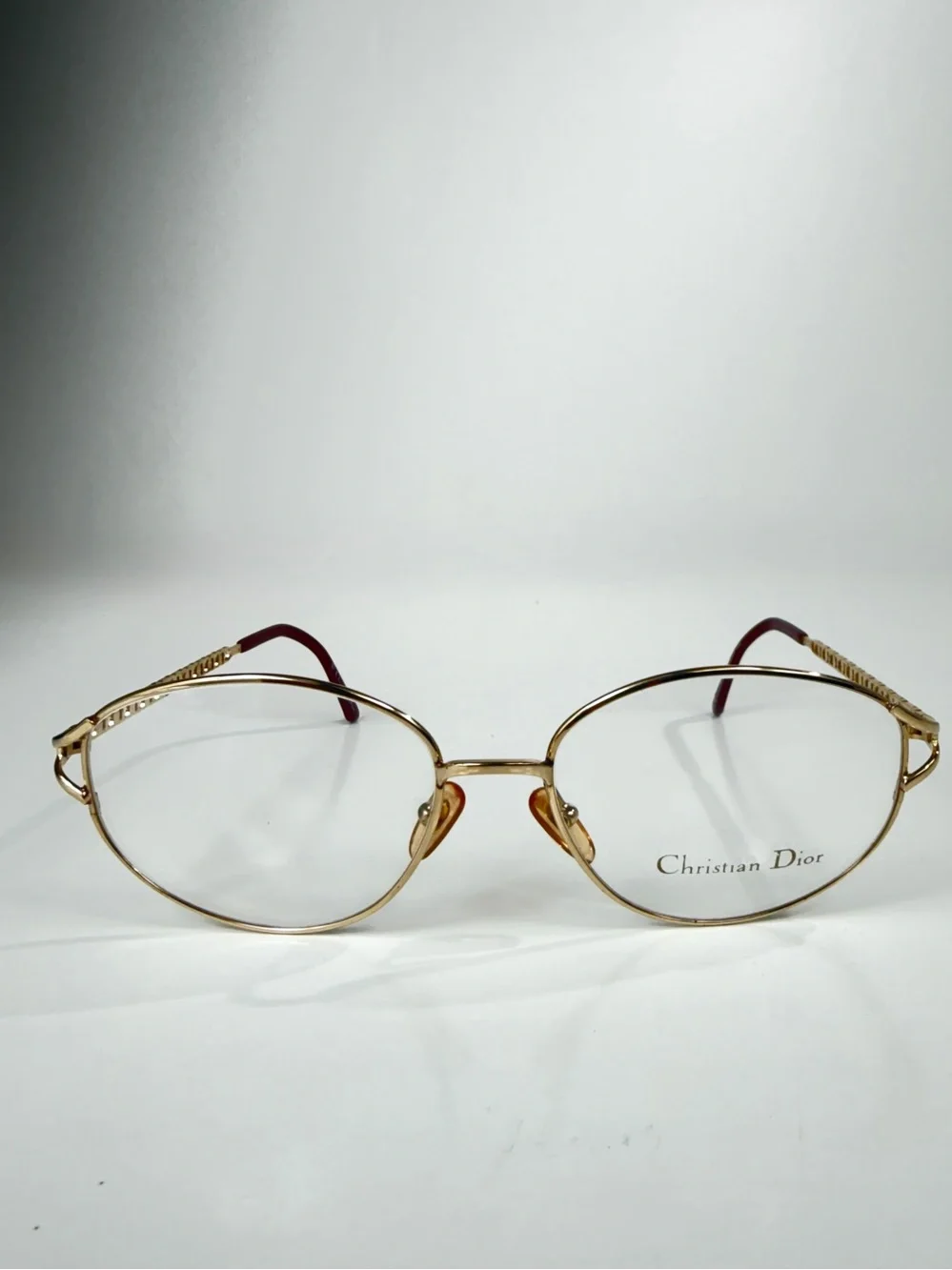 VTG Christian Dior CD 2045A 46F Gold Monogram Chain Link Frames Full VFC Set